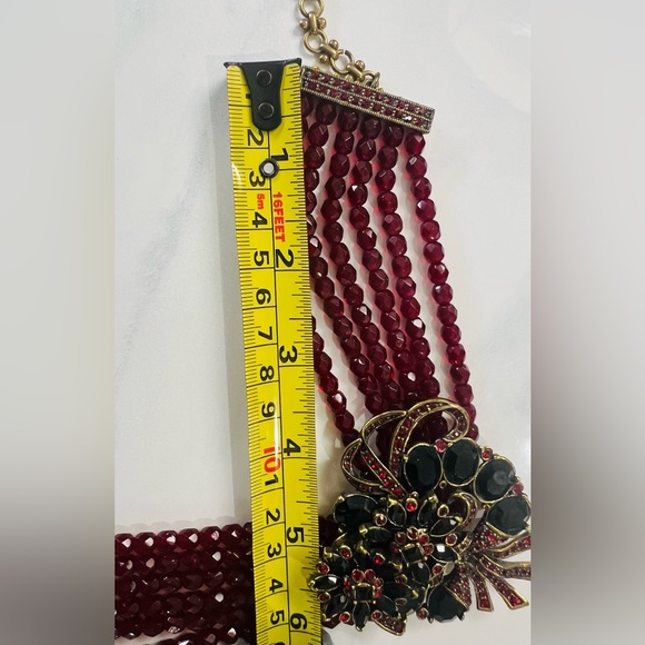 Heidi Daus VERY Vintage RARE Choker Necklace with red Swarovski Crystals - Picture 11 of 16